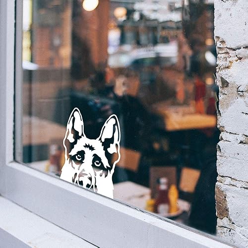 Miniatura 6 de WIRESTER Calcomanía de vinilo transparente de 6 pulgadas para ventana de coche (o cualquier superficie plana), perro pastor alemán