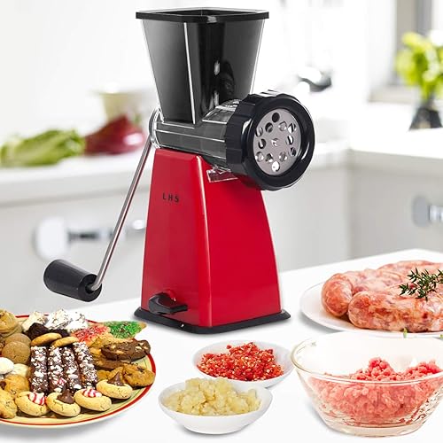 Miniatura 6 de Picadora manual de carne con cuchillas de acero inoxidable, resistente y potente base de succión para uso doméstico, rápido y sin esfuerzo, para