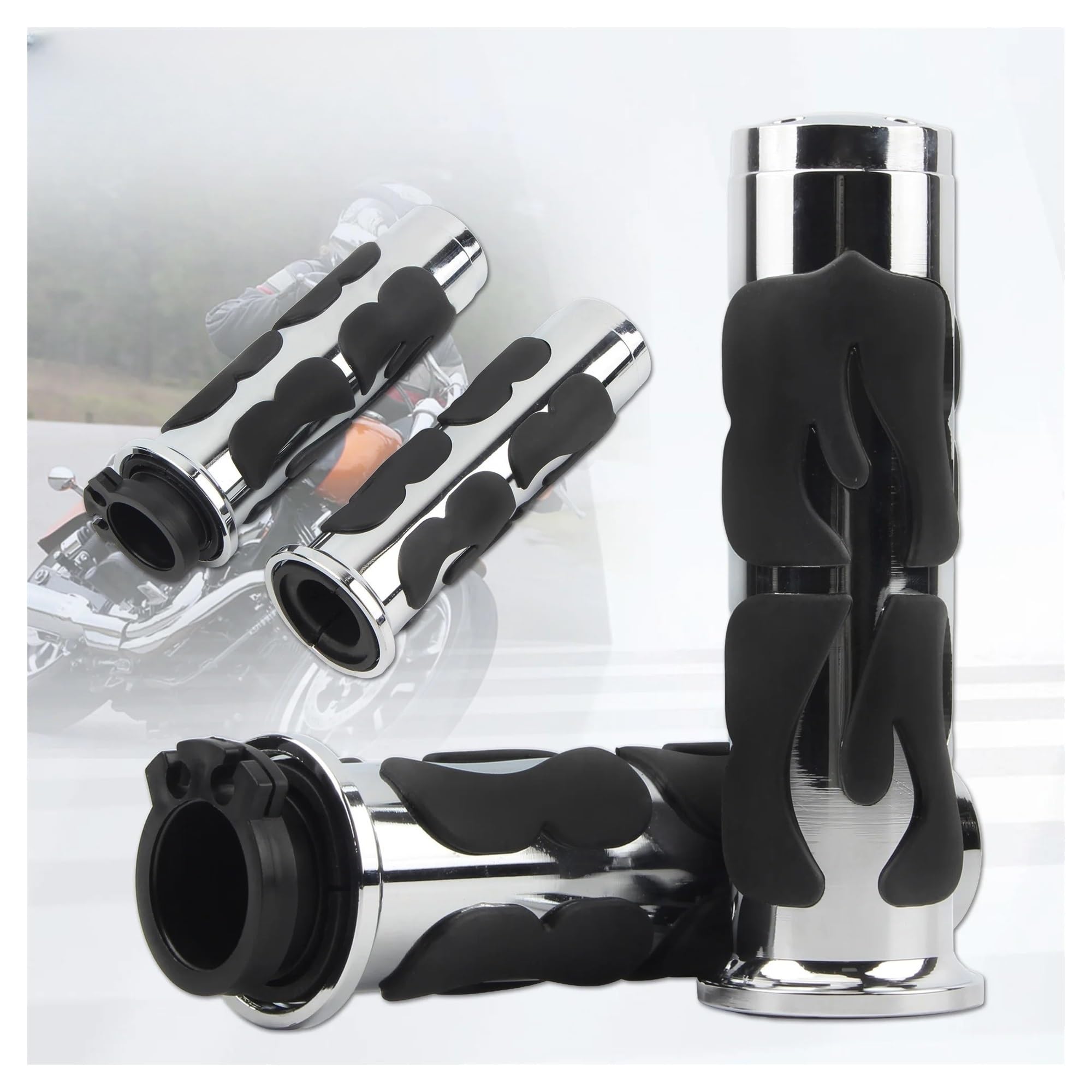 1 "25mm Gummi Motorrad Lenker Motorrad Lenkerenden Handgriffe Für Harle& Für Hond& Für KAWASAK& Für Suzuk& Für Yamah& Bikes Cruiser MotorradGriffe