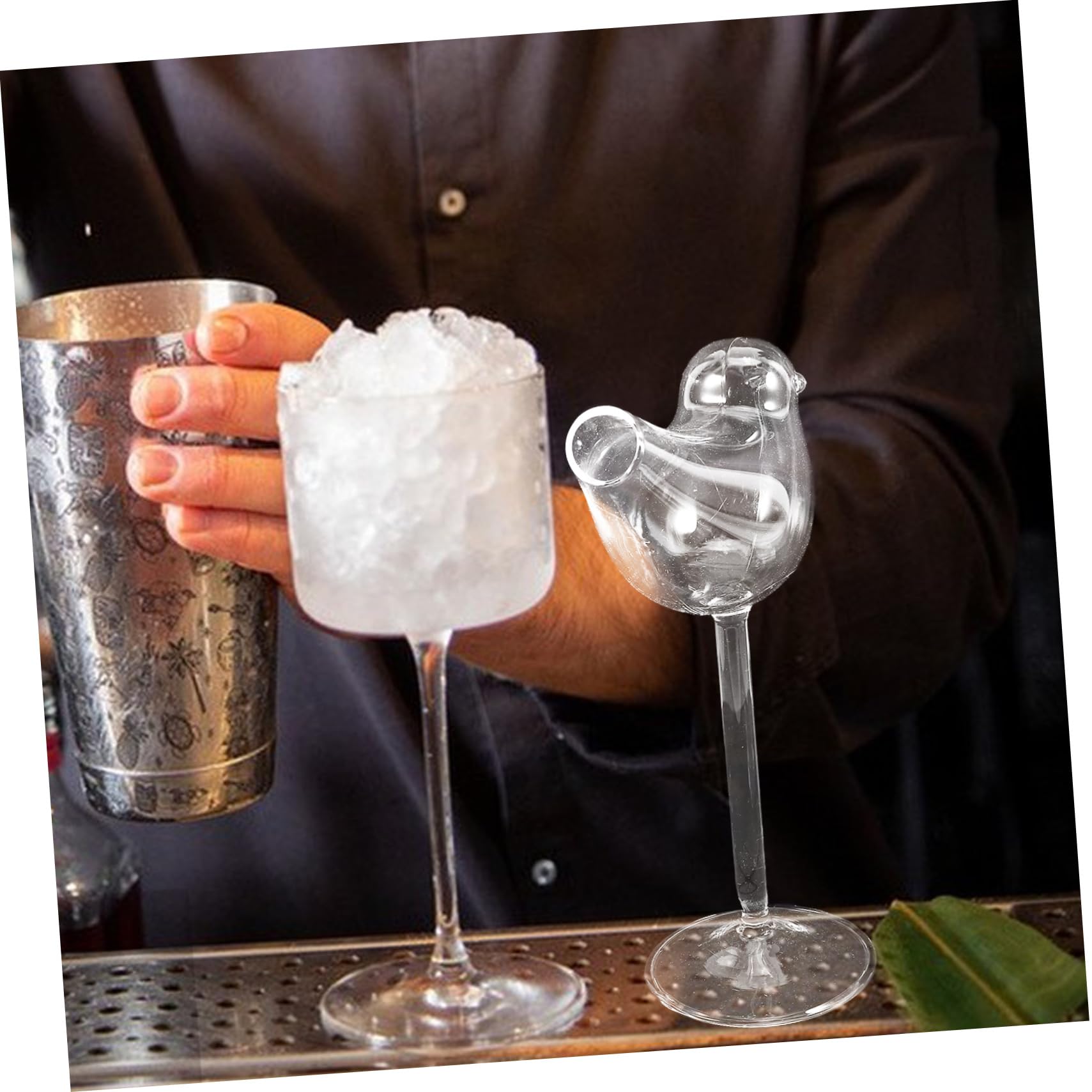 Cabilock Juego de Cuatro Copas de Cóctel de Vidrio Ahumado para Brandy y Vino Tinto, Elegantes y Modernas para Fiestas y Restaurantes
