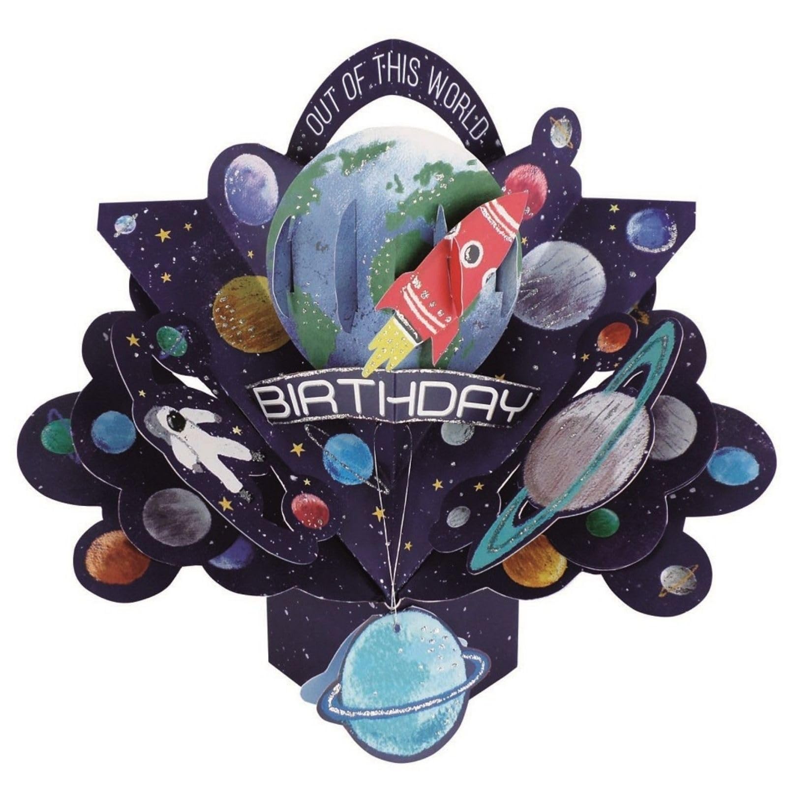 Birthday Space Pop-Up Greeting Card Original Second Nature 3D Pop Up Cards