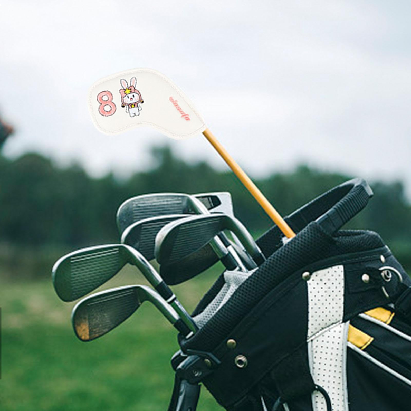 Housses pour têtes de Clubs de Golf - 9 pièces Accessoires de Golf Motif Lapin de Pâques | Étui pour Bois de Parcours | pour Les Femmes, Petites amies, mères, pères, Grands-pères, Les golfeurs, e