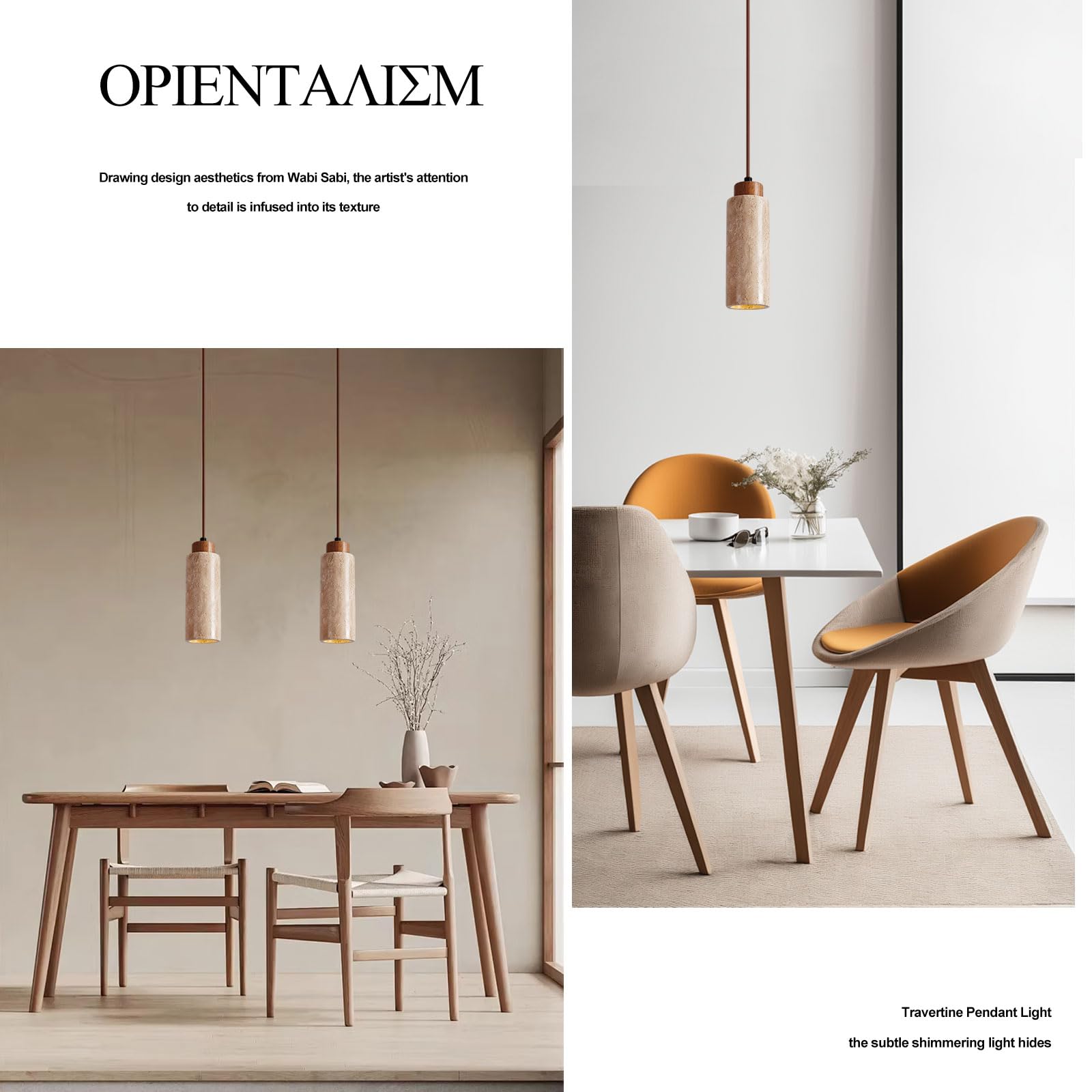 IOEDHW Lampada Sospensione in Marmo Giallo Mini Lampada Cilindro in Pietra Naturale Stile Wabi-Sabi Ideale per Isola Cucina Sala Pranzo Camera da Letto e Bar Luce Calda Compatibile con Attacco