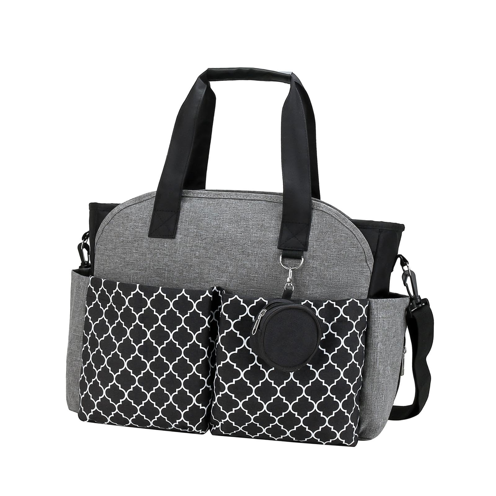 ATORSE® Multifunctional Baby Diaper Mummy Changing Bag Handbag for Diaper Keys Phone Black Gray-image-32