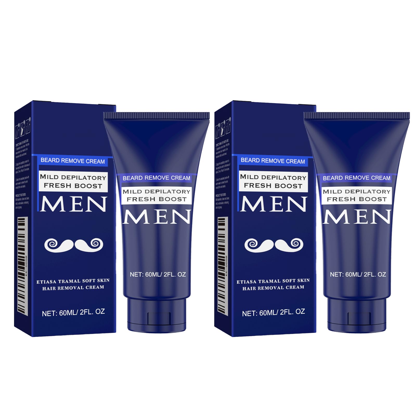2 Piezas Crema Depilatoria Corporal para Hombres, Crema Depilatoria Piel Sensible, para una Hidratación Suave, Para Cara, Brazos, Piernas y Axilas, Hair Removal Cream, 09