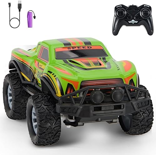 Camión todoterreno con control remoto, auto RC de 2.4 GHz con luces LED, vehículo todoterreno a escala 1:20, camión RC rojo, auto a control remoto de JOYBLI