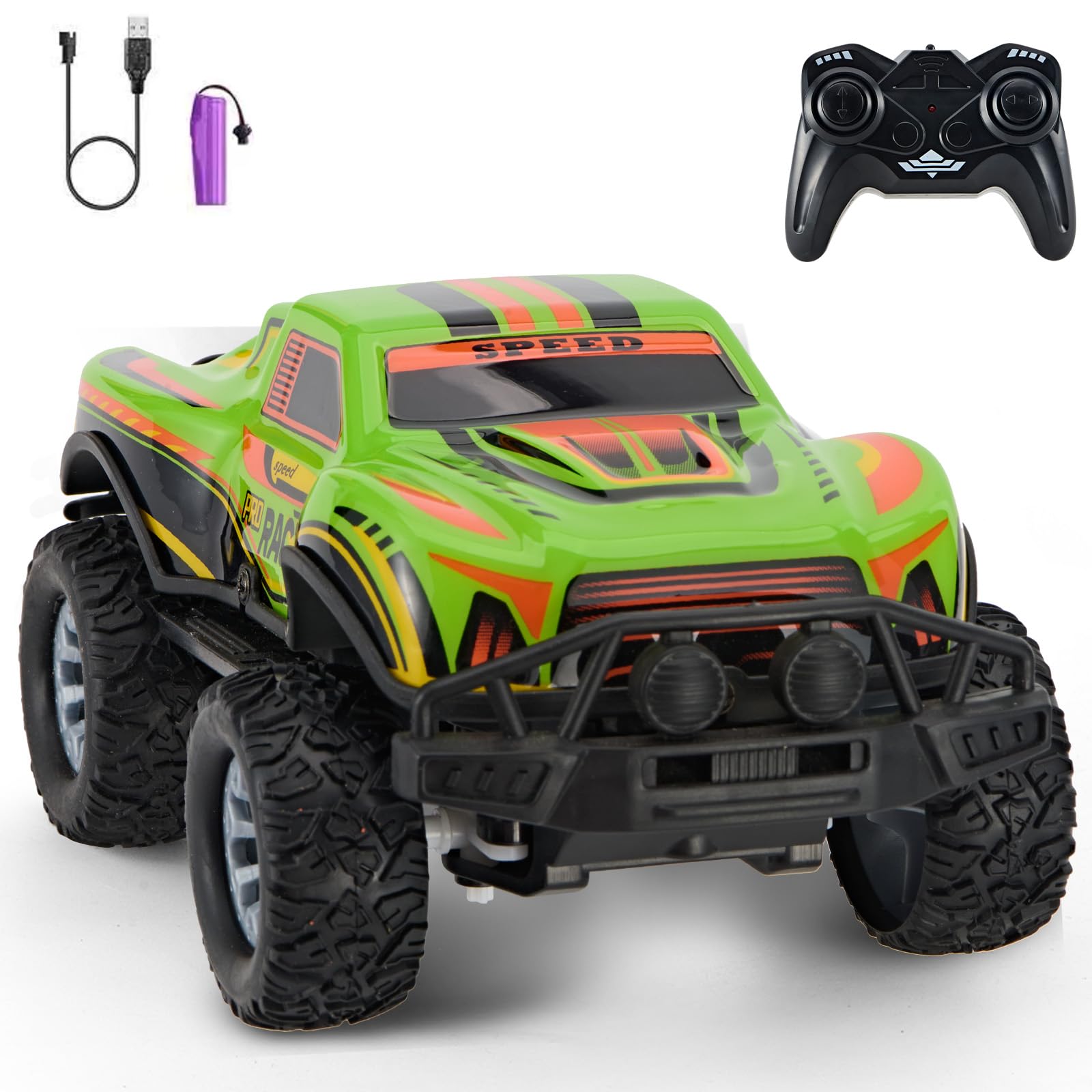 Remote Control Cool Off-Road Vehicle Truck 2 4GHz RC Car with LED Lights 1 20 Scale Off-Road Vehicle