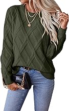 SHEWIN Womens Sweaters Crewneck Cable Knit Sweater Long Sleeve Fall Tops for Women 2025