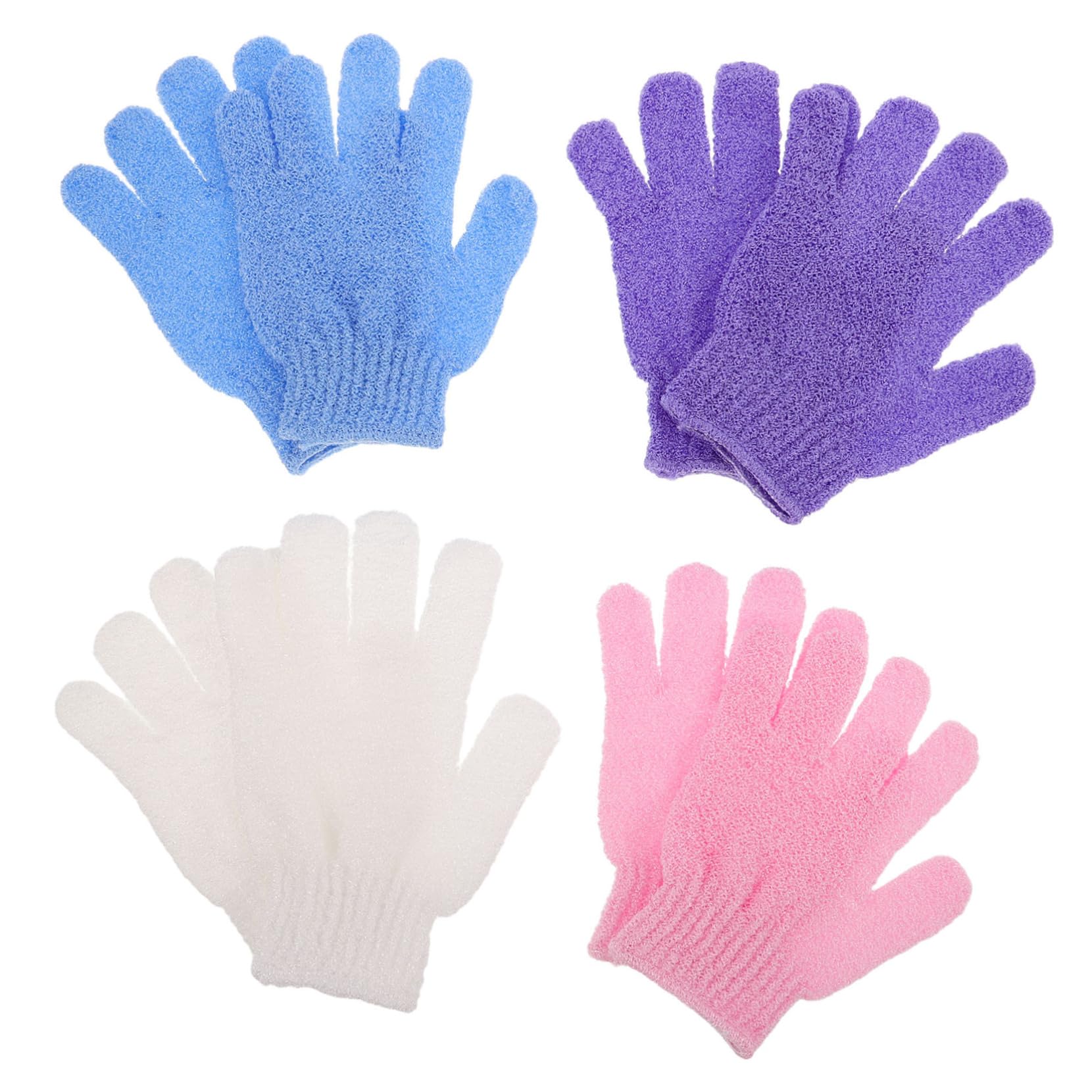 FOMIYES 4 Pairs Of Back Scrubber: Five-finger Exfoliating Bath Gloves For Shower Spa Massage - Deep Cleaning Nylon Body Scrubber For Men Women