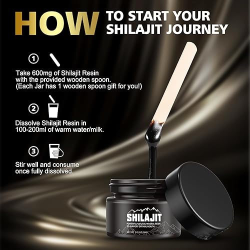 Miniatura 4 de Shilajit - Resina pura del Himalaya, suplemento 100% Shilajit para energía y fuerza, 600 mg de fuerza máxima, 1.76 oz