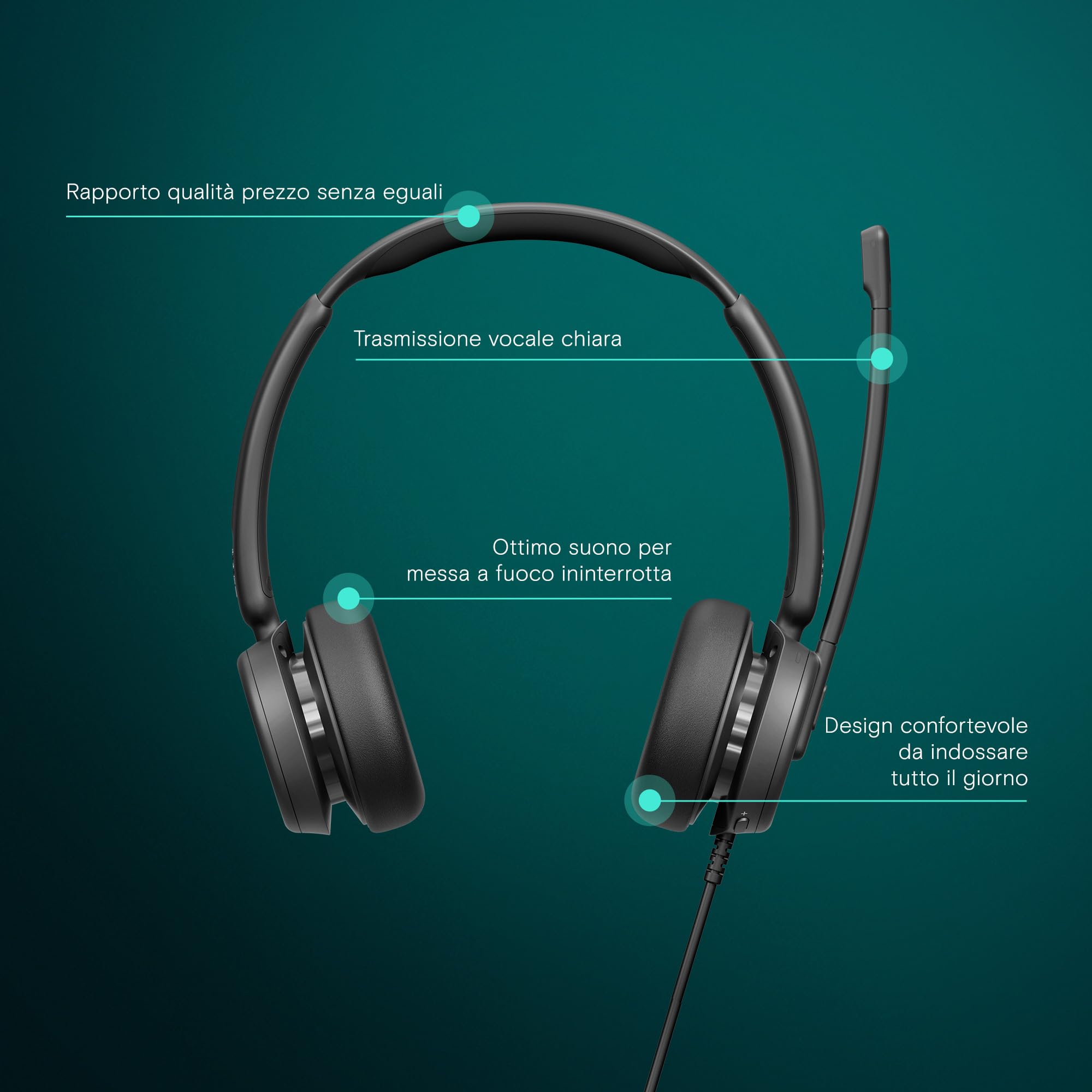 EPOS IMPACT 460 Cuffie Binaurali On-Ear con Cavo USB-C e USB-A, Microfono Noise-Cancelling, Plug-and-Play, Suono Potenziato, Vestibilità Confortevole, Ottime per Ufficio, Casa e Business