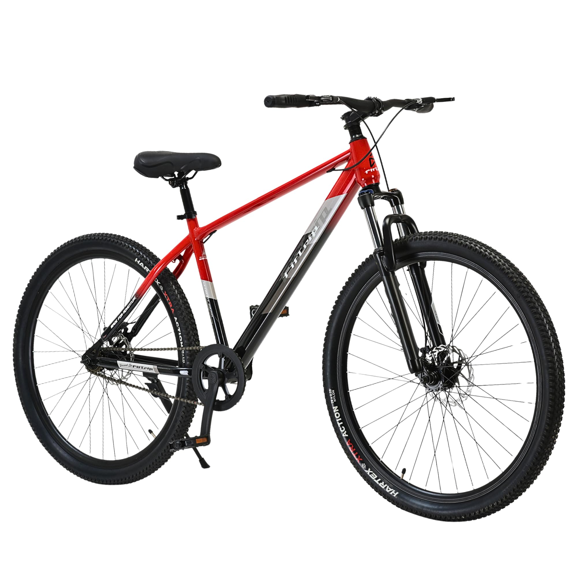FitTrip Dominator 29T MTB Cycle for Men Non Gear | Zoom Masera Lockout Suspension | Jak 7 Dual Disk Brakes | Dual Tone Paintjob with Crystals | Single Speed | Zero Maintenance (Rouge Red)-image-14