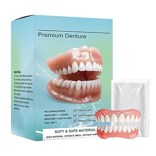 Juego completo de dentaduras postizas de silicona, dentaduras moldeables, dentaduras de primera calidad, juego de dentaduras postizas de silicona,