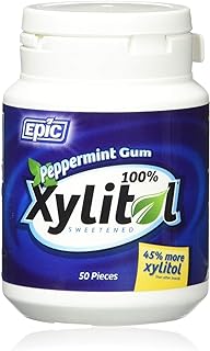 Epic Dental Xylitol Peppermint Gum, 50 Pieces (Pack of 1)