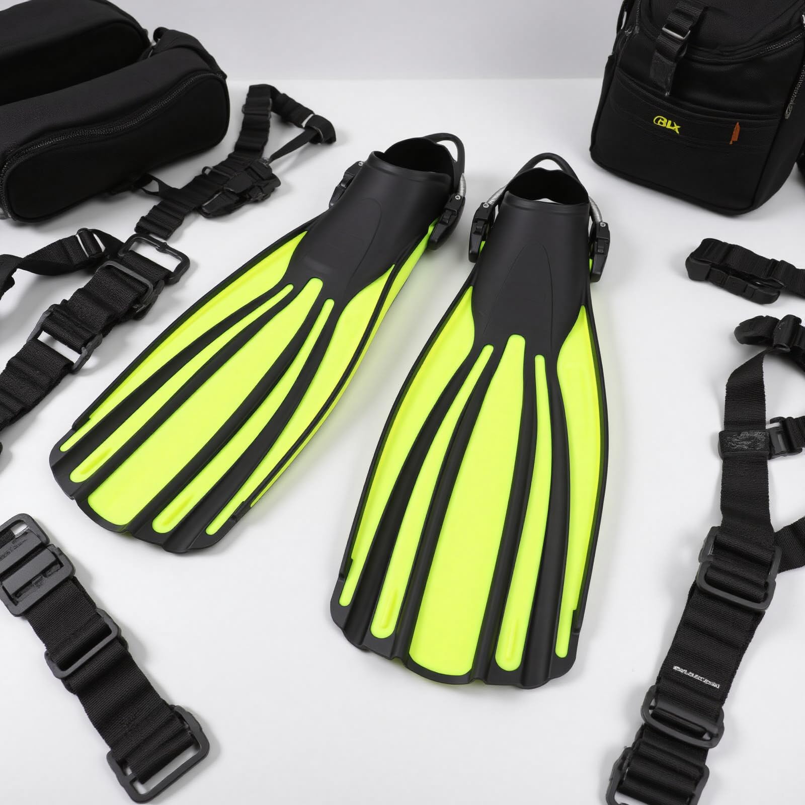 Alomejor Pinne per Immersione in TPR Premium, Fibbia Regolabile, manovrabilità Migliorata per lo Snorkeling e il Nuoto