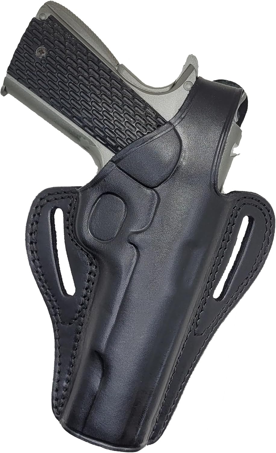 Leather 1911 Holster - OWB 1911 Holsters 5 inch - 1911 Pancake Holster - fits All 1911 Models with 5" Barrels - for Colt Kimber Rgr Taurus Springfield Browning CZ Remington Sig Armscor Norinco etc.