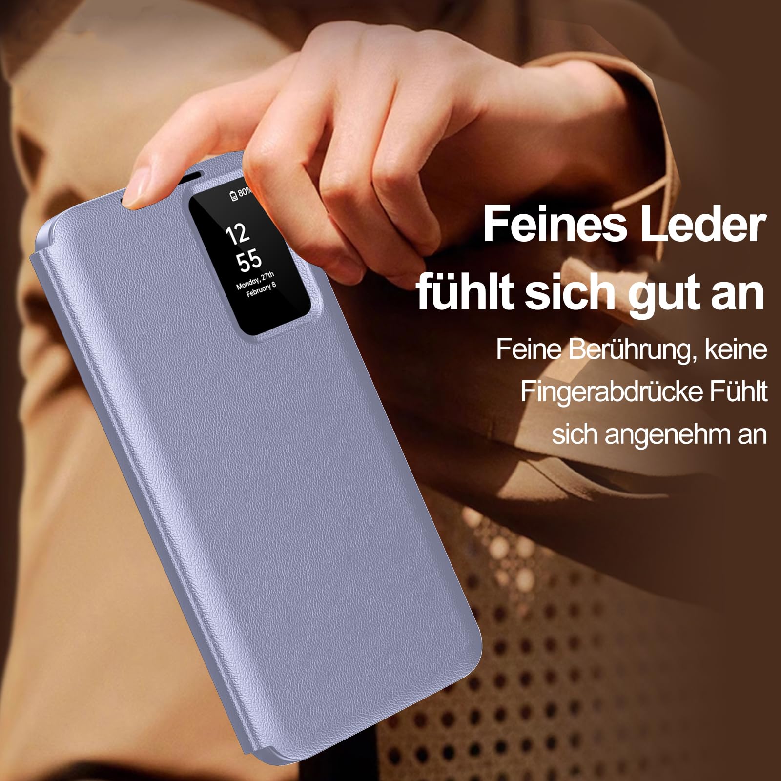 Funda para Samsung S23 5G Smart View, funda tipo cartera, funda para Samsung Galaxy S23, funda transparente con espejo, tarjetero, ventana, Smart View para Samsung S23