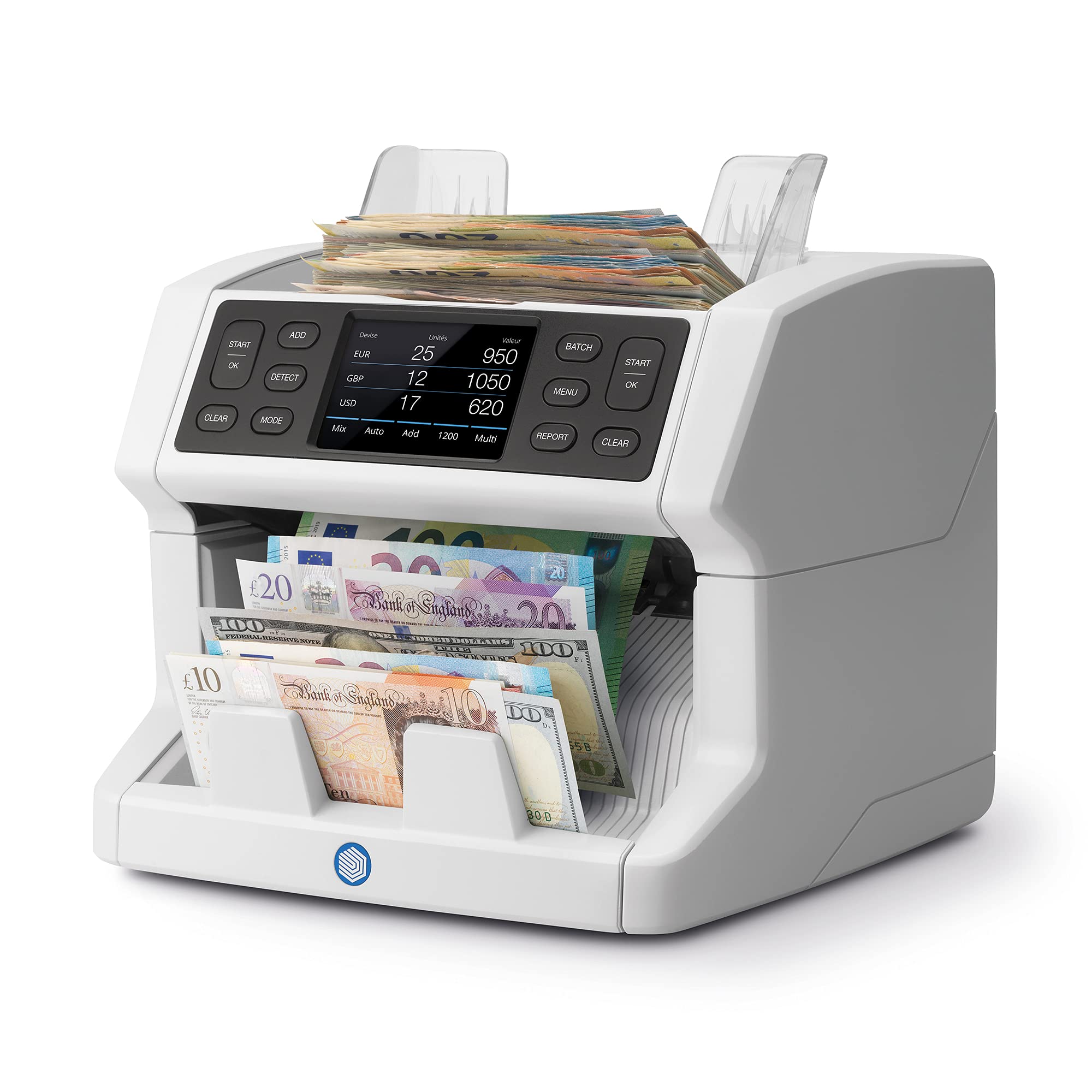 Safescan 2865-S - Contatore di banconote miste, con rilevatore di denaro contraffatto a 7 punti, adatto per banconote King Charles