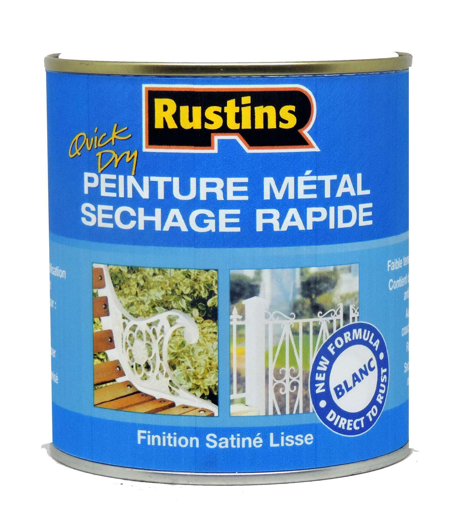 Rustins Peinture acrylique métal blanc satiné 250 ml 3,5 m²