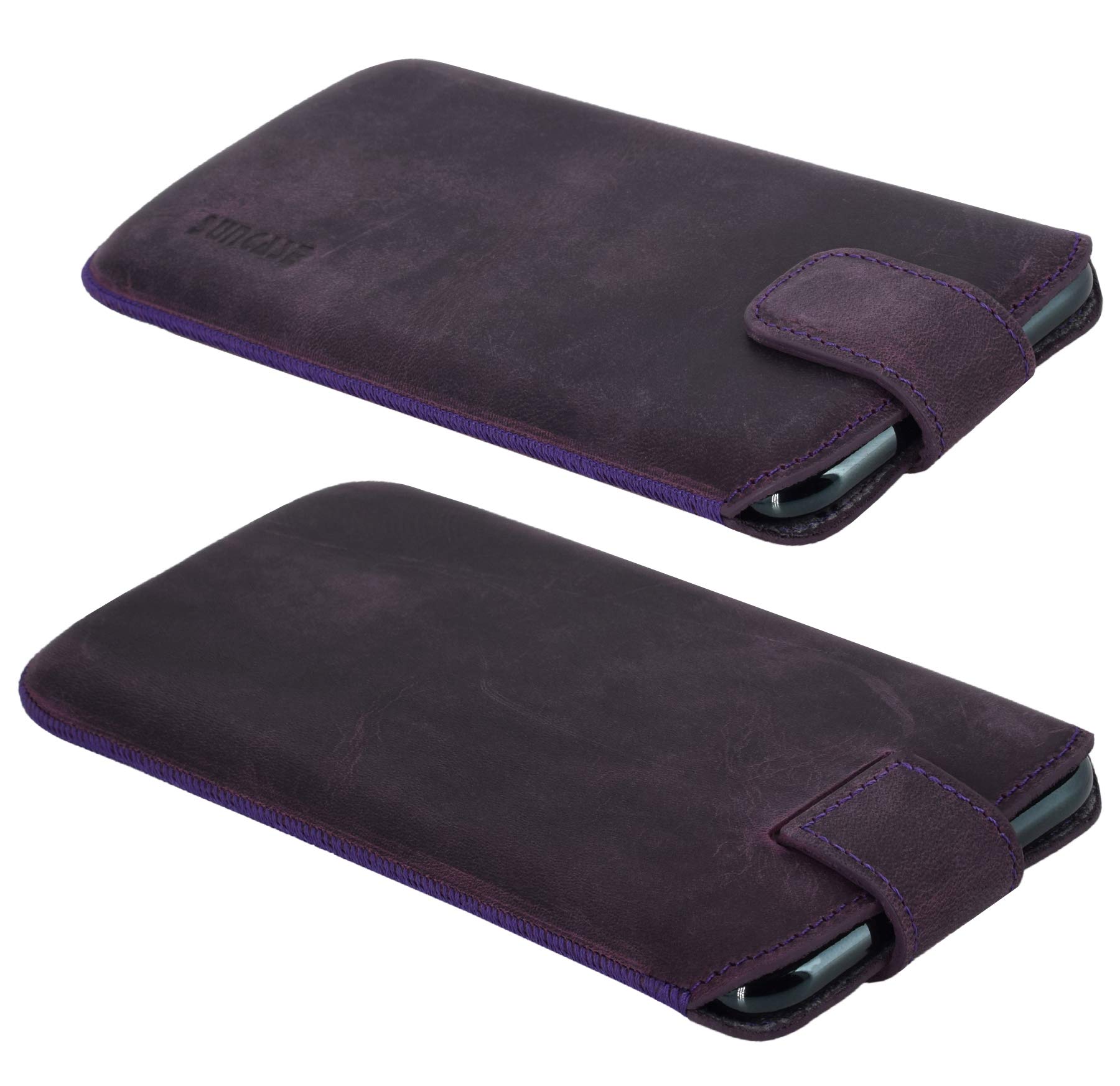 Suncase Ledertasche Für OnePlus Nord 4 5G - Echt Leder Etui Schwarz