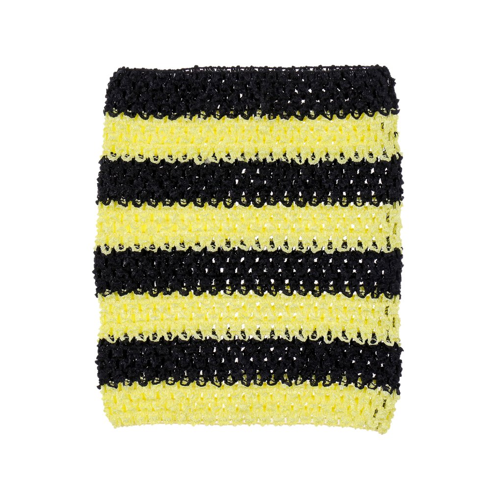 9inch Crochet Tutu Tube Tops Elastic Wrapped Chest for Girls DIY Tutu Dress Pettiskirt Tutus Tops (Black yellow Stripe)