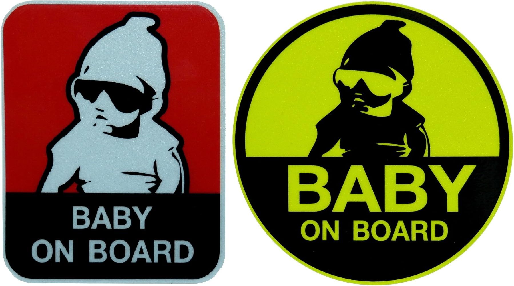 StickerAlive Little Baby on Board Decal Stickers Safety and Funny Reflective Car vinyl Sticker Warning Sign, 2Pcs.