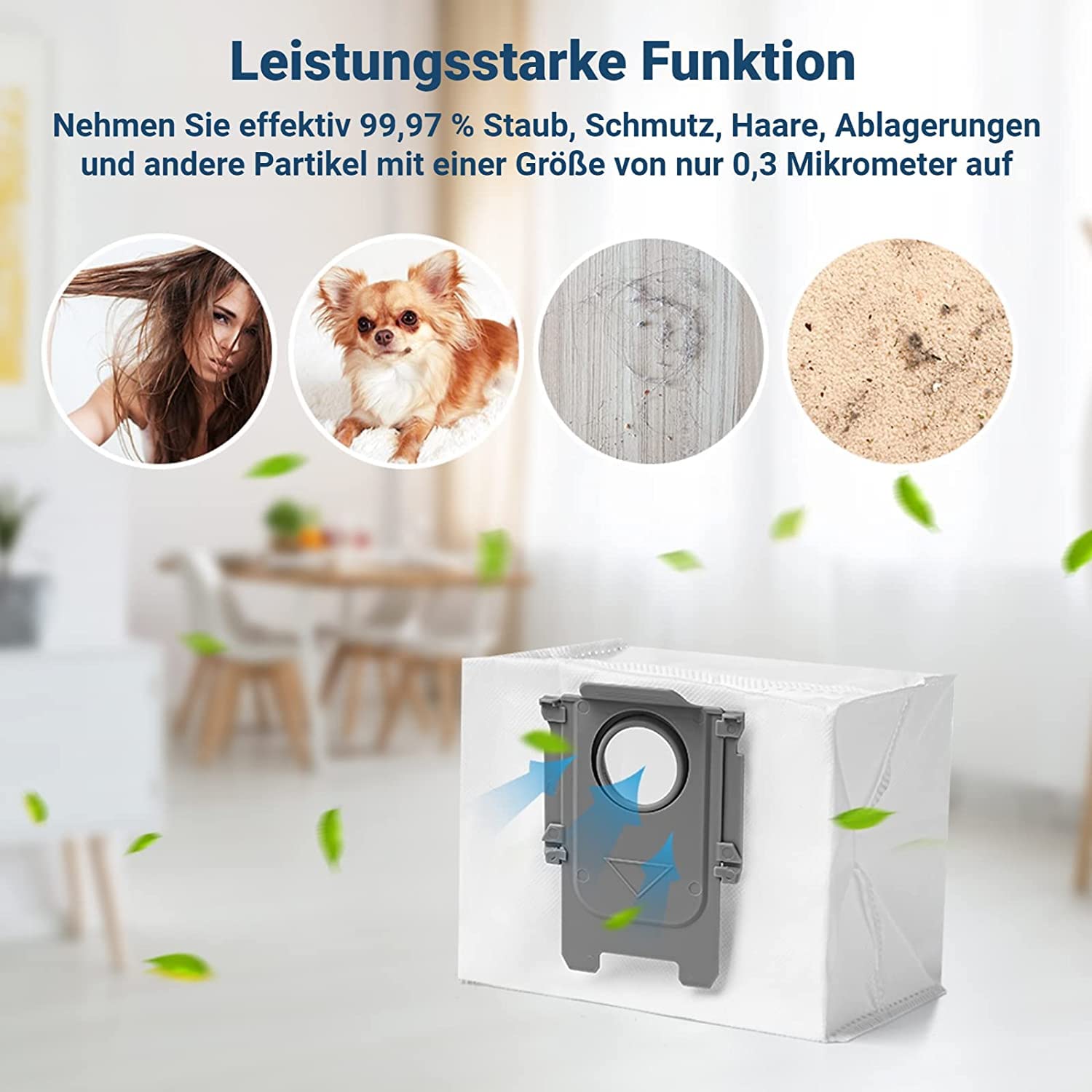16 Staubbeutel Für Roborock S8+/S7/S7 MaxV Ultra/Q-Serie – 3L Einwegbeutel, Passend Für Selbstleerende Docks, 60 Tage Laufzeit Pro Beutel