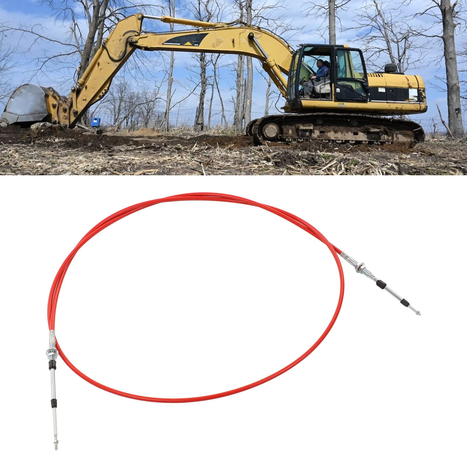 Câble de Commande de Moteur D'accélérateur D'excavatrice Gaine en PU Câble D'accélérateur Pliable en Acier Inoxydable Câble de Changement D'accélérateur pour Pelle EX200 1