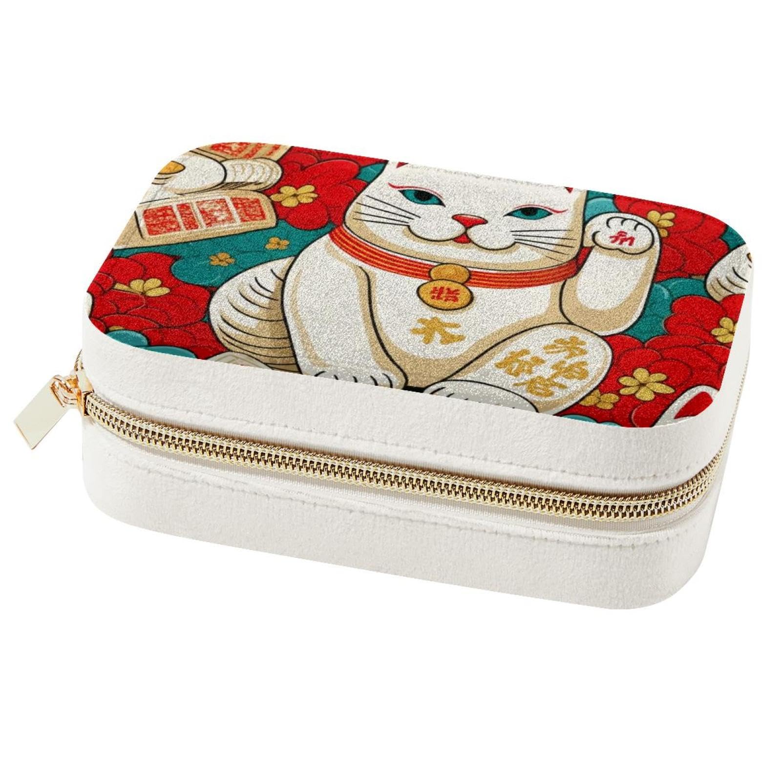 Boîte à bijoux chat porte-bonheur anti-nœud pour transporter vos colliers sans risque