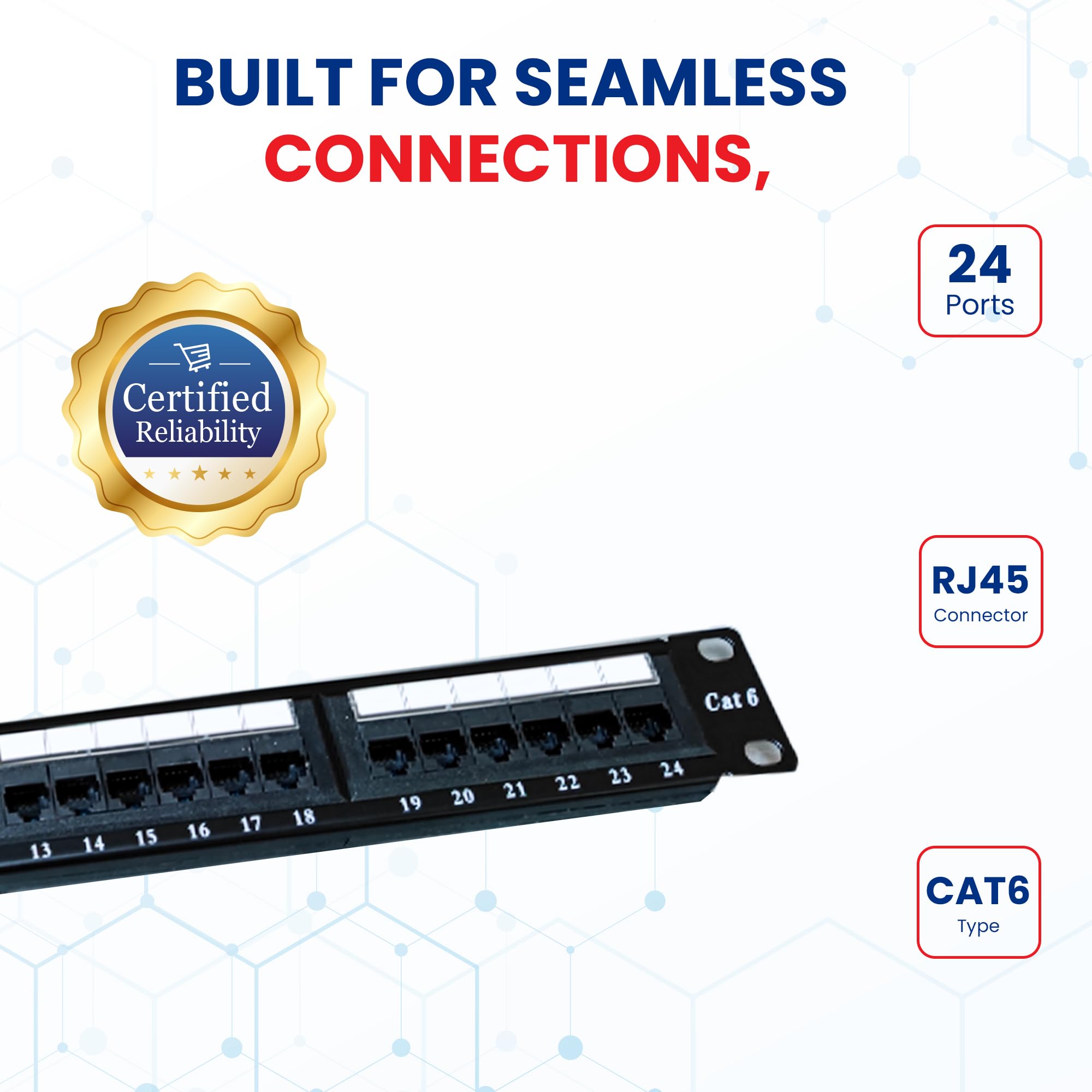 Le panneau de brassage Cat6 à 24 ports offre une assurance certifiée UL pour une gestion efficace et une performance fiable avec notre panneau de brassage Ethernet à 24 ports
