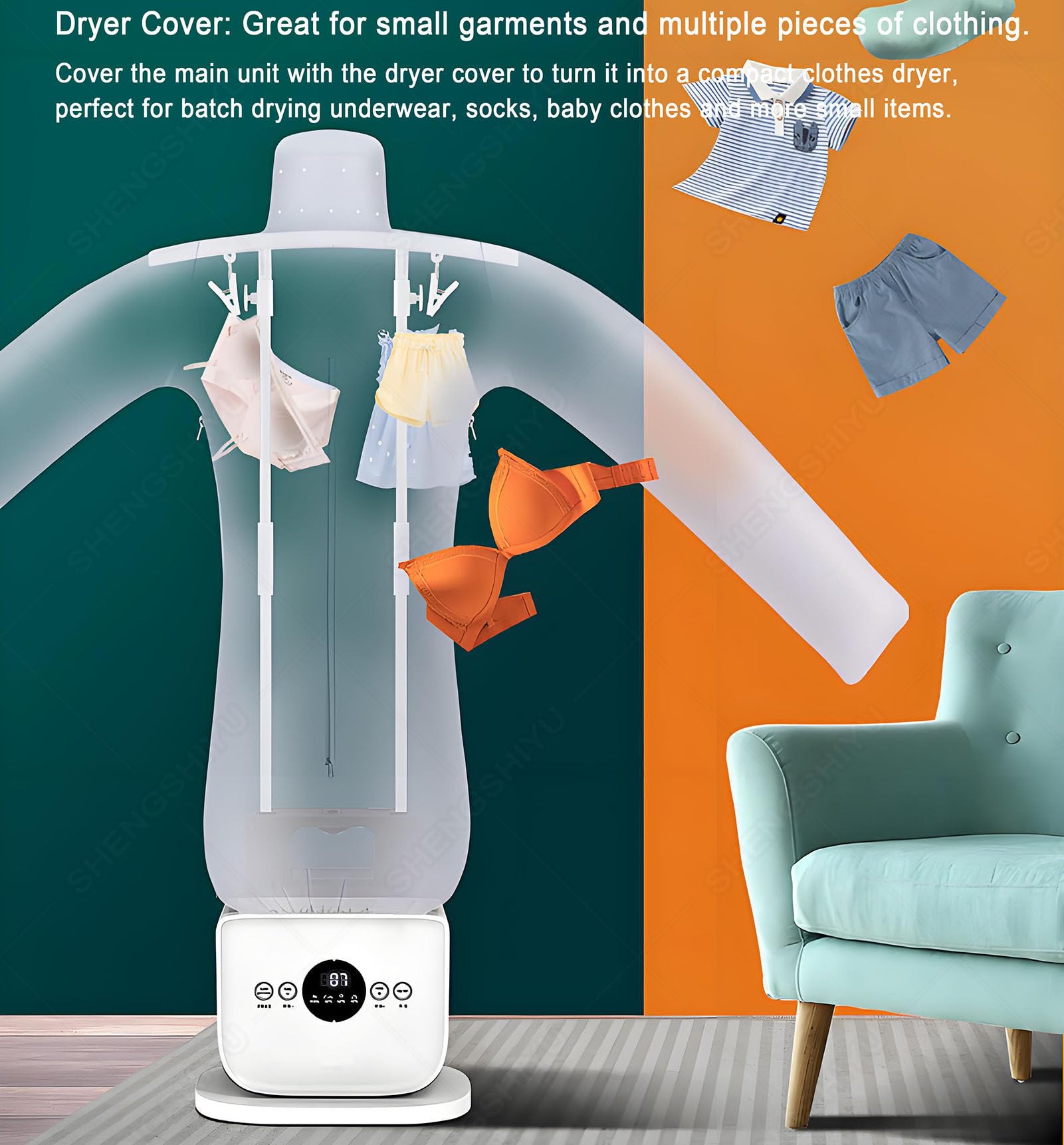 Stira Asciuga Automatico Camicie Camicette Polo Stirasciugatore Stiratrice Verticale Ferro da Stiro Professionale,Eliminazione Rughe e Cura Aromatica,Asciugatura Temporizzata e Stiratura