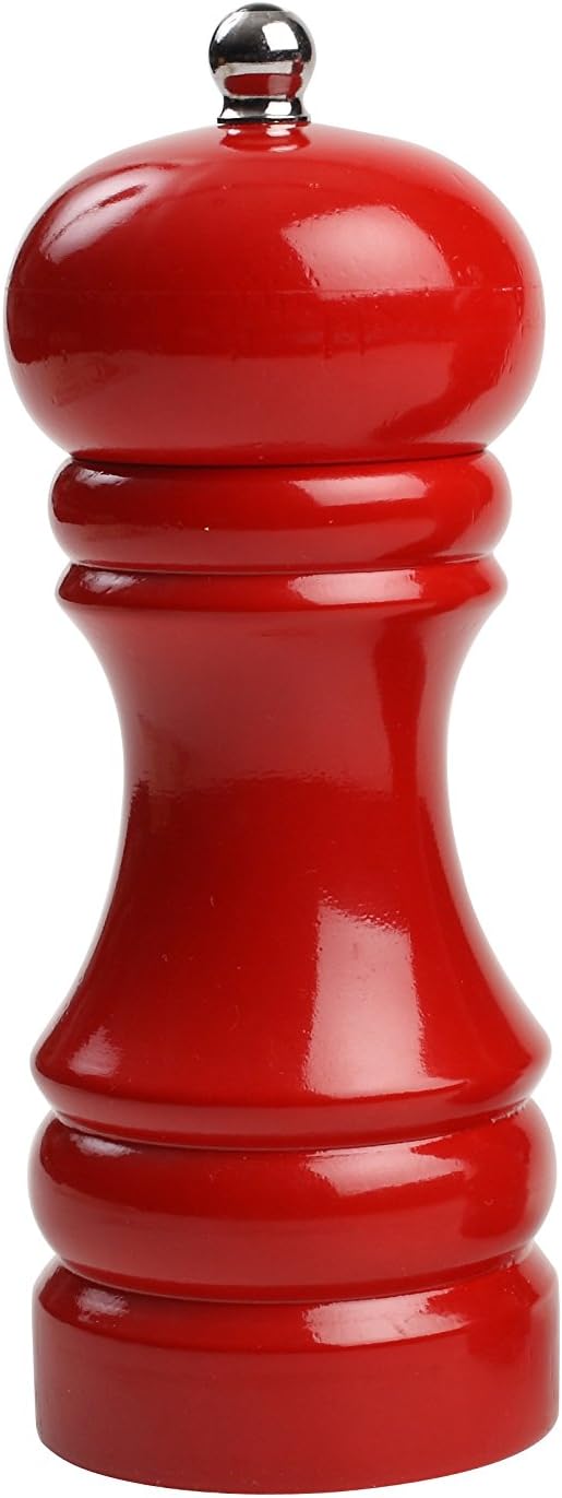 T&G Classic Capstan Hevea Salt Mill with Gloss Finish, 15 cm, Red