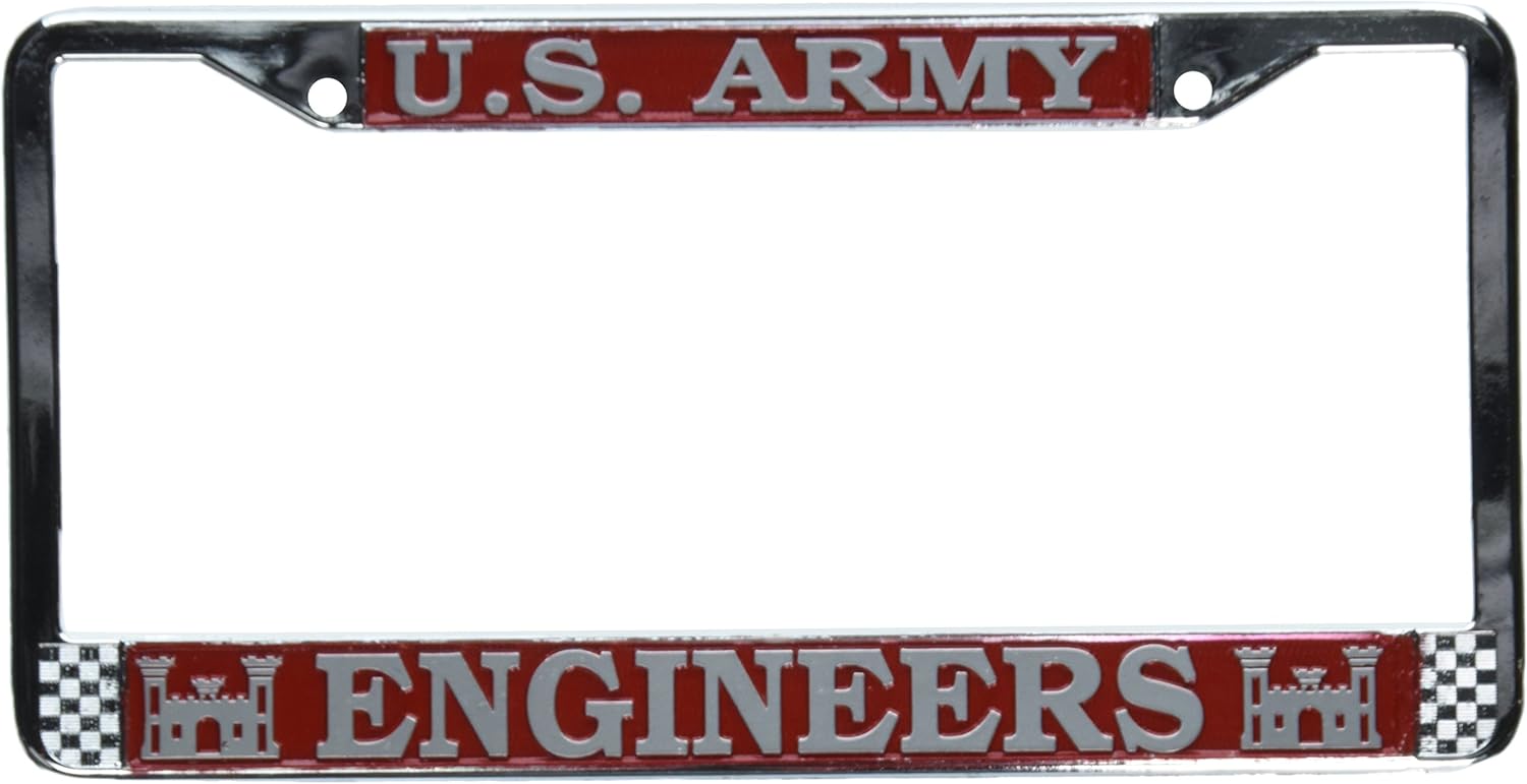 U.S. Army Engineers License Plate Frame (Chrome Metal)