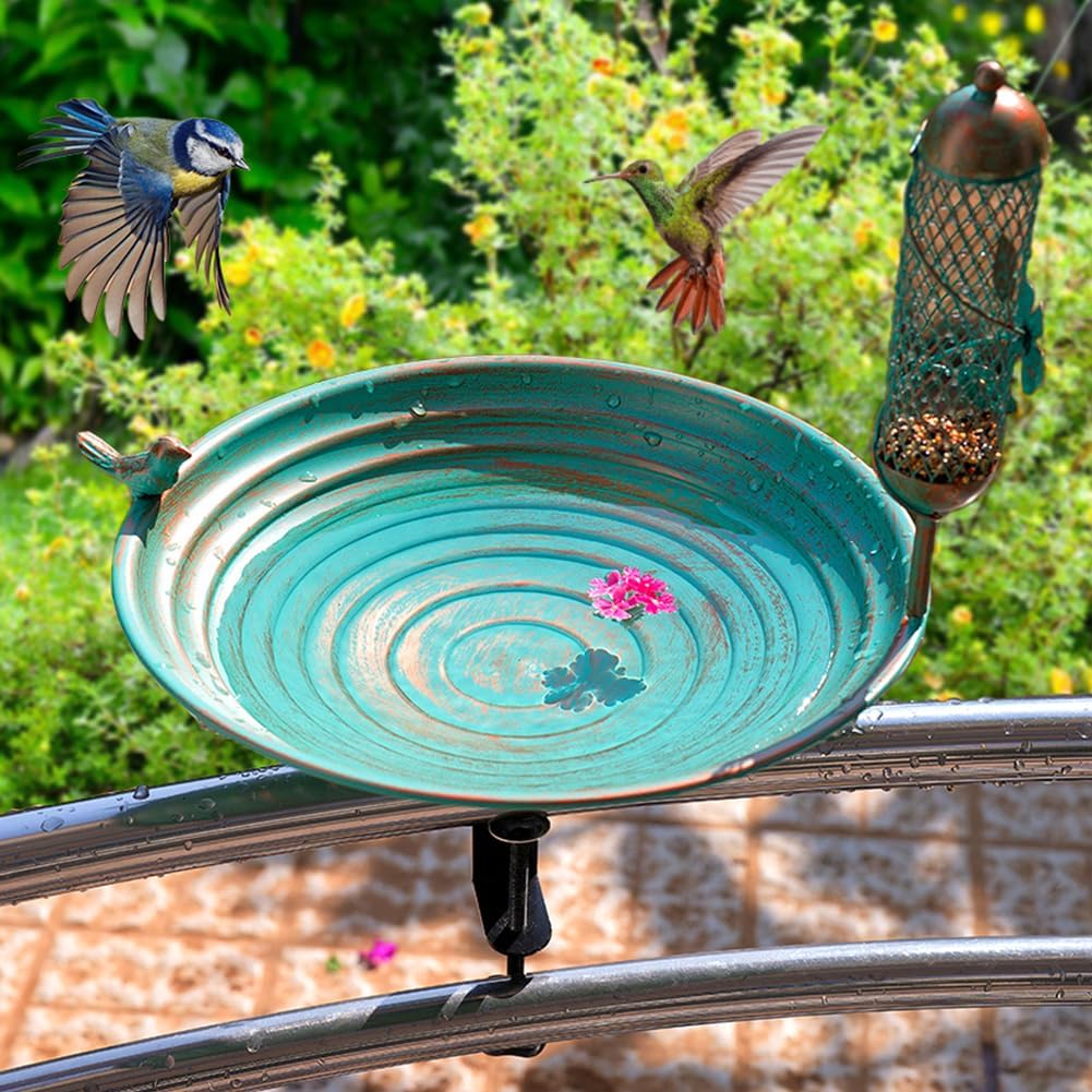 Erva D14CL 14 in. dia. Bird Bath Plastic Dish; Terra Cotta Patio, Lawn & Garden