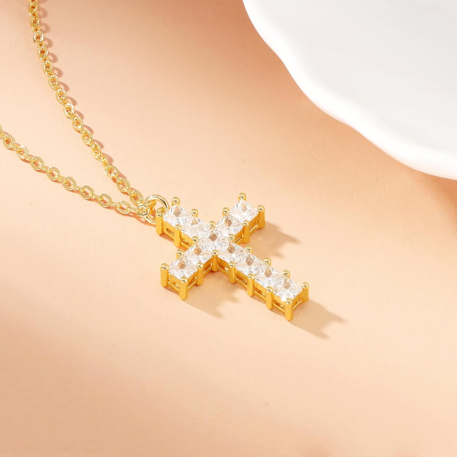 Lcherry Cross Birthtone Necklace for Women Birthday Christmas Gift for Her Confirmation Baptism Cross Pendant Religious Jewelry - Image 2