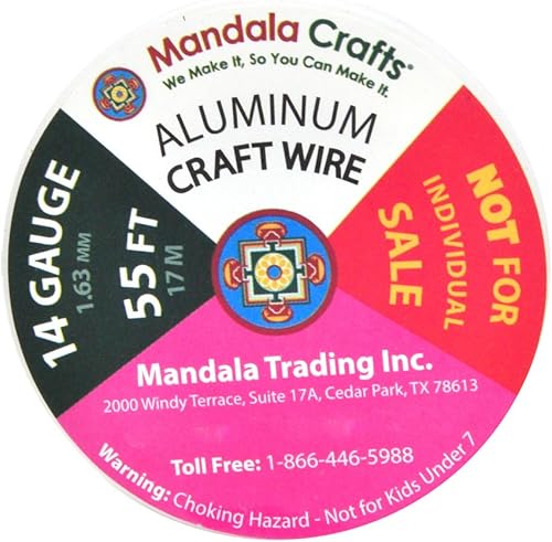 Vista 419 de Mandala Crafts Alambre de aluminio anodizado de calibre 8 para hacer joyas, alambre neutro flexible de color de 128 pies, flexible y flexible