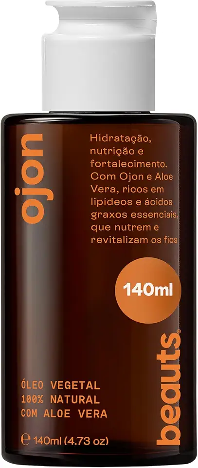 Óleo de Ojon - Crescimento Capilar, Reparador de Pontas, Umectacao Capilar e Fortalecimento dos Fios – Natural com Aloe Vera - Com Tampa Gotejadora, 140ml, Beauts