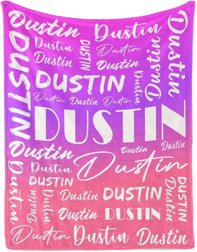 Name Blanket Personalized Name Blanket Customized Blanket with Name Text for Adult Kid Birthday Christmas Mothers Fathers Valentines Day Gift