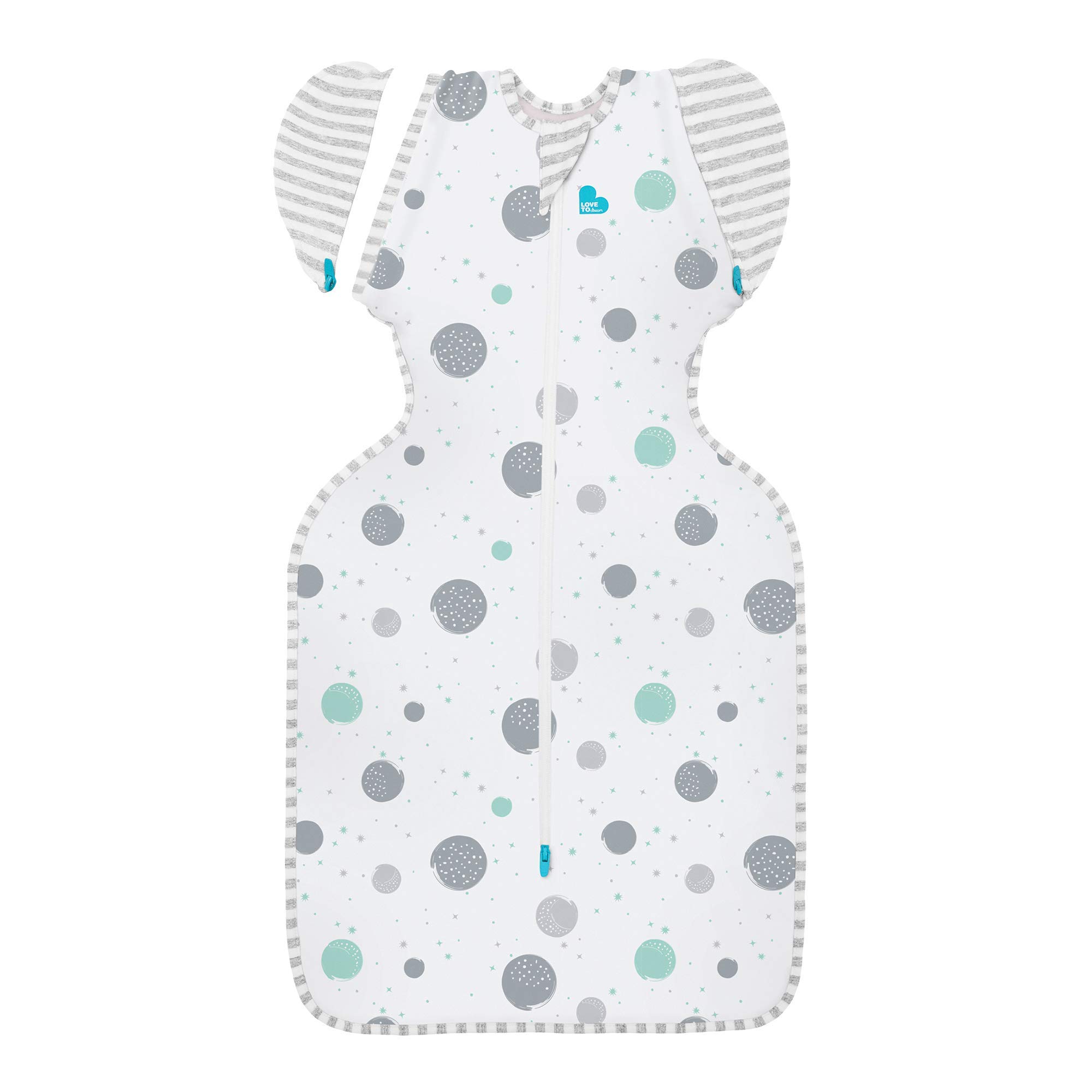 Love To Dream Swaddle UP 50/50 Transition Bag Lite, White, Large, 19-24 lbs, Patented Zip-Off Wings, Gently Help Baby Safely Transition from Being swaddled to arms Free Before Rolling Over