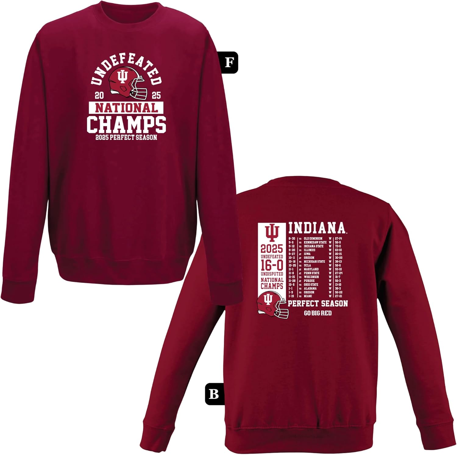 Sweatshirt - 2025 Indiana NCAA Football National Champions (2026 CFP) - Officially Licensed Apparel