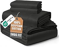 Vista 57 de Sábanas 100% de Algodón Egipcio Tamaño Queen - Naturalmente Refrescantes y Transpirables, Juego de Sábanas Queen de 4 Piezas con Tejido de Satén