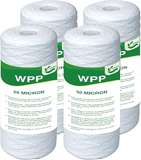 10" x 4.5" String Wound Sediment Filter, 50 Micron, 4-Pack