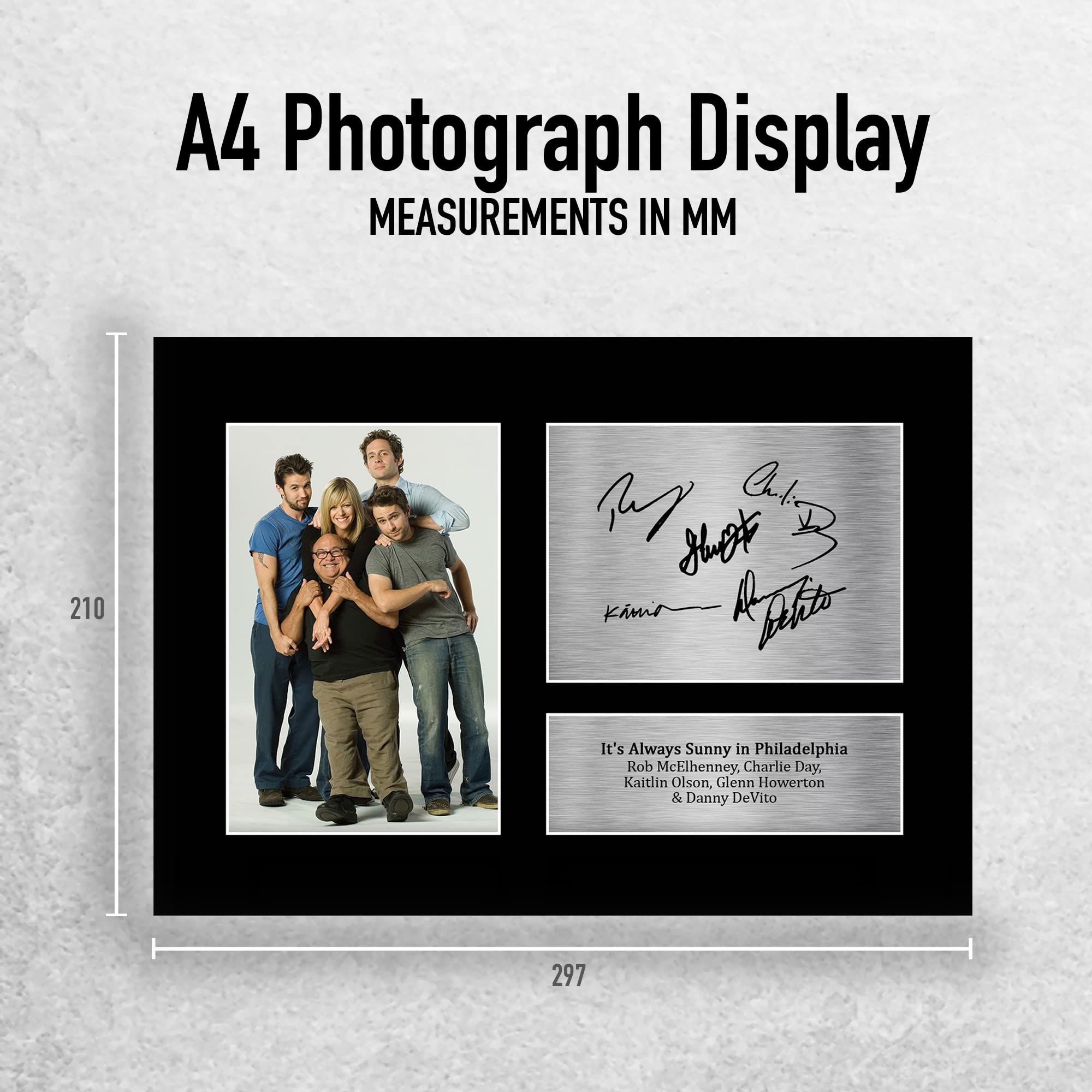 HWC Trading It's Always Sunny In Philadelphia Signed Photo Print – Framed Display With Cast Autographs - View #4