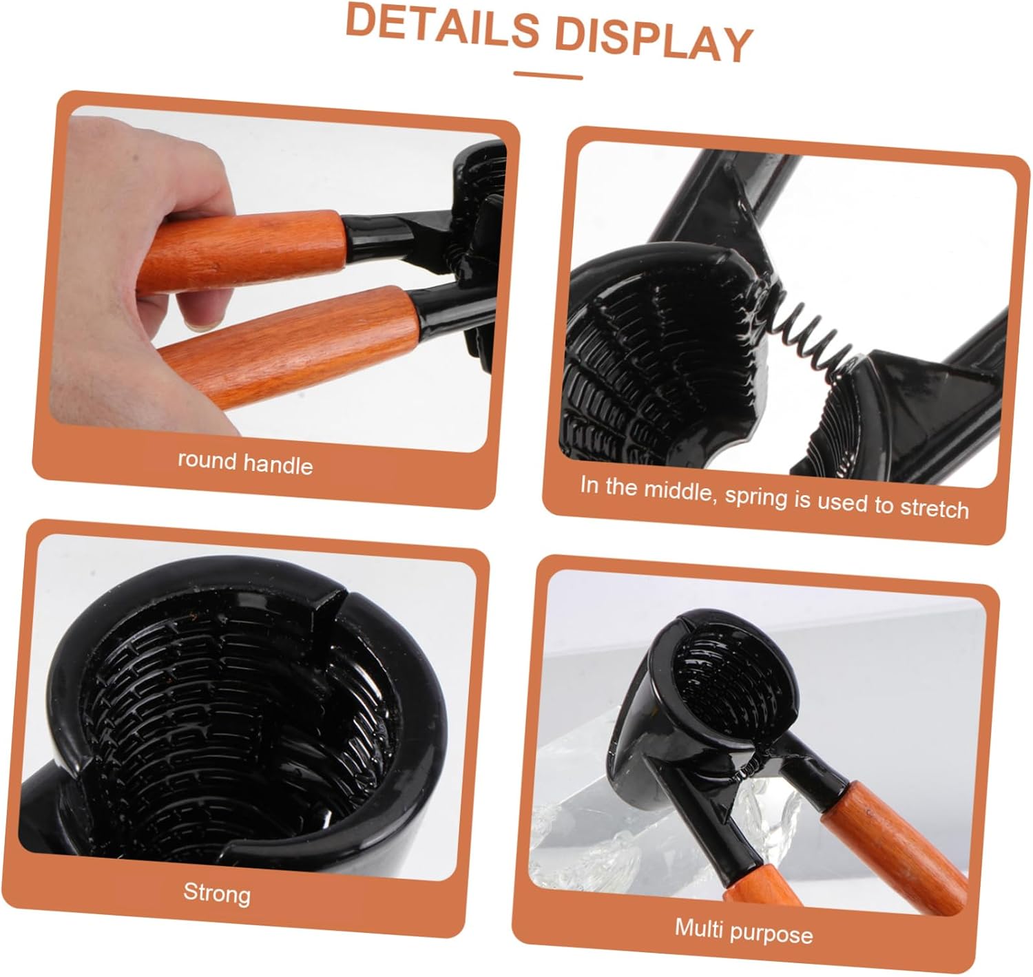 Nut Cracker Wooden Handle Aluminum Alloy for Walnut and Hazelnut