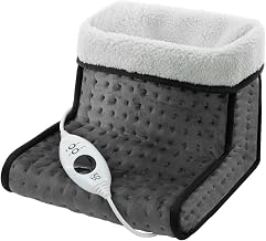 SA Products Electric Foot Warmer, Foot Warmer with 6 Heat Settings | Fast Heating Feet Warmers, Soft Foot Mat Heat Pad | Electric Heat Pad for Relaxing Therapy | Foot Warmers for Christmas (Grey)