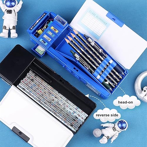 Miniatura 5 de Estuche multifunción desplegable para niños, traje espacial de astronauta, estuche para bolígrafos, portalápices para estudiantes de escuela, cielo