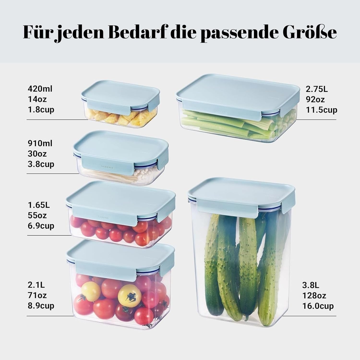 LocknLock HPL404 Classic-Plus Plastic Food Storage Container with Lid for Kitchen, Lunch, Meal Prep, and Leftovers, BPA-Free, Airtight, Leakproof, Microwave, Dishwasher, Freezer-Safe, 910ml - Image 8