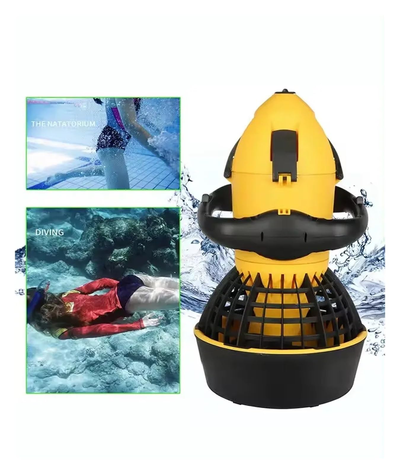 Scooter Eléctrico, Patinete eléctrico submarino de dos velocidades 500 W con hélice, equipo buceo, bicicleta subacuática, apto for deportes acuáticos en piscinas