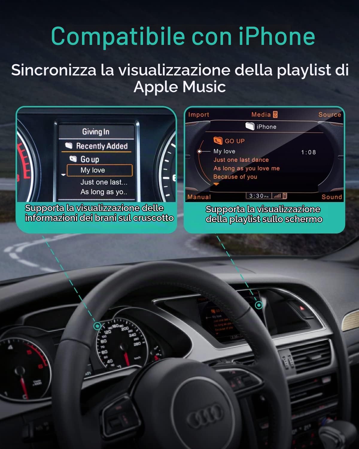 Adattatore Bluetooth per auto per Audi (2006-2009) con interfaccia AMI, sistema MMI 2G, kit per auto Bluetooth con audio HD