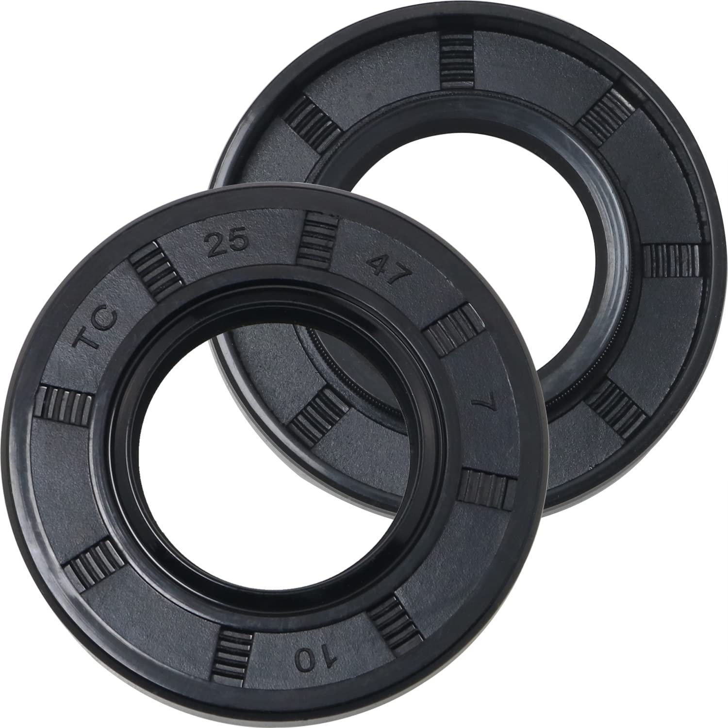 MEETOOT 2pcs 47x25x7mm TC Double Lip Rotary Shaft Oil Seals Nitrile Rubber - High Temp Resistant for Auto & Machinery